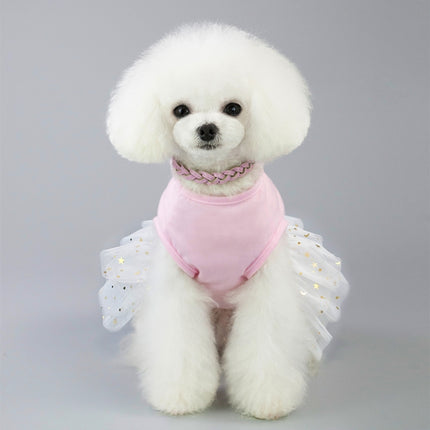 Pet Clothing Dog Skirt Cat Spring And Summer Rabbit Skirt, Size: XS(Upper Body Pink)-garmade.com