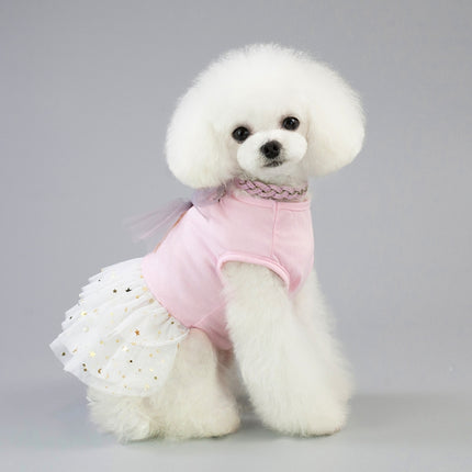 Pet Clothing Dog Skirt Cat Spring And Summer Rabbit Skirt, Size: XS(Upper Body Pink)-garmade.com