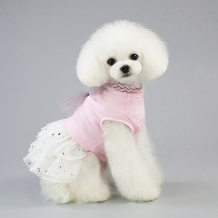 Pet Clothing Dog Skirt Cat Spring And Summer Rabbit Skirt, Size: S(Upper Body Pink)-garmade.com