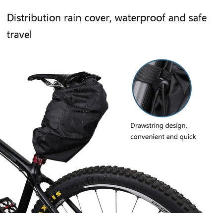 Rhinowalk X21557 Bicycle Rainproof Tail Bag Large Capacity Folding Road Bike Riding Backpack(Black)-garmade.com