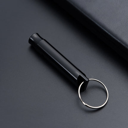 6 PCS Multifunctional Whistle Keychain Men Keyring Pendant(Black)-garmade.com