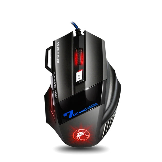 IMICE X7 2400 DPI 7-Key Wired Gaming Mouse with Colorful Breathing Light, Cable Length: 1.8m(Skin Black E-commerce Version)-garmade.com