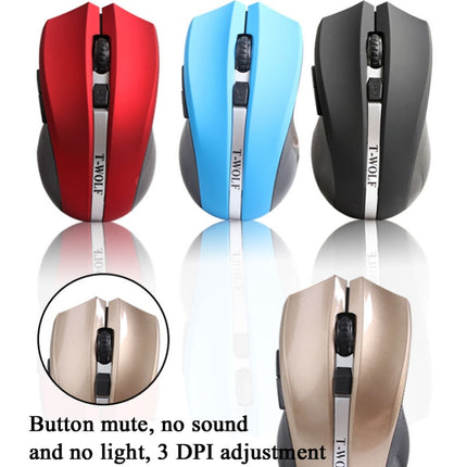 T-WOLF Q5 2.4GHz 5-Buttons 2000 DPI Wireless Mouse Silent And Non-Light Gaming Office Mouse For Computer PC Laptop(Red )-garmade.com