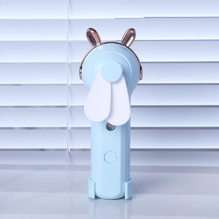 Handheld Hydrating Device Chargeable Fan Mini USB Charging Spray Humidification Small Fan(M9 Blue Rabbit)-garmade.com