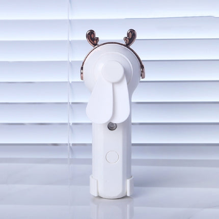 Handheld Hydrating Device Chargeable Fan Mini USB Charging Spray Humidification Small Fan(M11 White Deer)-garmade.com