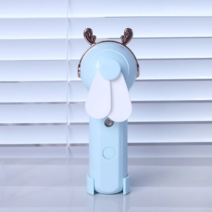 Handheld Hydrating Device Chargeable Fan Mini USB Charging Spray Humidification Small Fan(M11 Blue Deer)-garmade.com