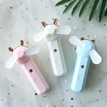 Handheld Hydrating Device Chargeable Fan Mini USB Charging Spray Humidification Small Fan(M11 White Deer)-garmade.com