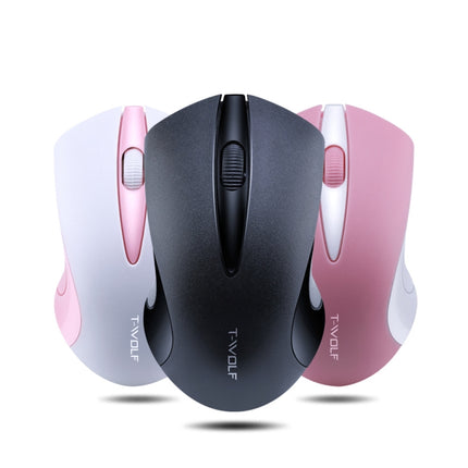 T-WOLF Q2 3-Buttons 1200 DPI 2.4GHz Wireless Mouse(White)-garmade.com