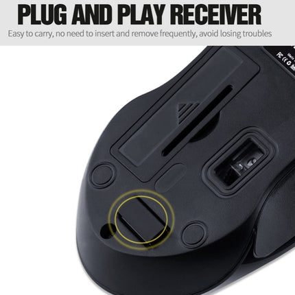 T-WOLF Q2 3-Buttons 1200 DPI 2.4GHz Wireless Mouse( Black)-garmade.com