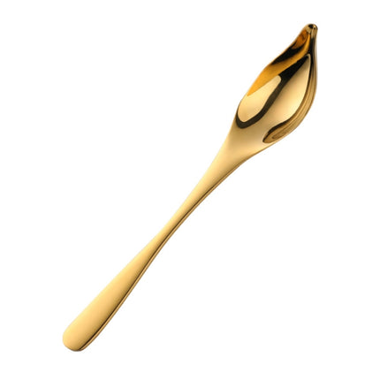 Household Kitchen Stainless Steel Seasoning Spoon 304 Thickened Tip Oil Spoon Mounting Spoon,Color: Gold-garmade.com