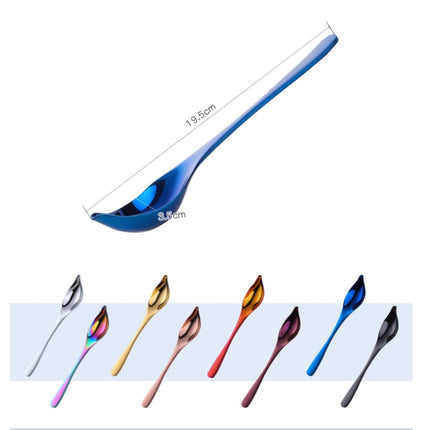 Household Kitchen Stainless Steel Seasoning Spoon 304 Thickened Tip Oil Spoon Mounting Spoon,Color: Gold-garmade.com
