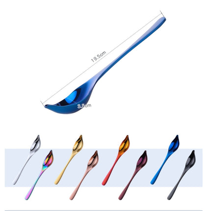 Household Kitchen Stainless Steel Seasoning Spoon 304 Thickened Tip Oil Spoon Mounting Spoon,Color: Blue-garmade.com