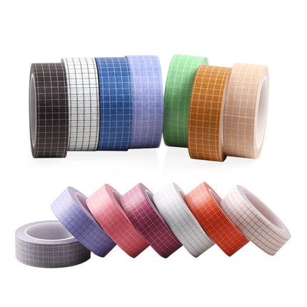 10 PCS Simple Manual Decorative Stickers Plaid Material Tape(FG-10)-garmade.com