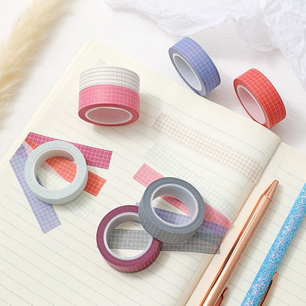 10 PCS Simple Manual Decorative Stickers Plaid Material Tape(FG-09)-garmade.com