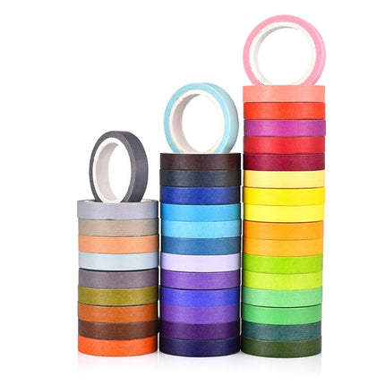 40 Colors / Set Pure Color Rainbow Tape Handmade DIY Handbook Materials-garmade.com