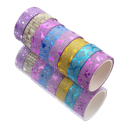 6 Sets 15mmx3m Gold Onion Tape Decorative Stickers Handmade Decorative Material Tape Color Random Delivery(Pattern)-garmade.com