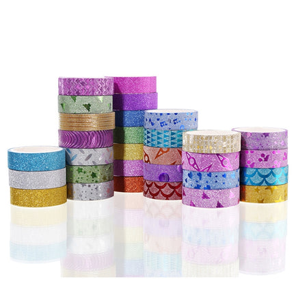 6 Sets 15mmx3m Gold Onion Tape Decorative Stickers Handmade Decorative Material Tape Color Random Delivery(Pattern)-garmade.com