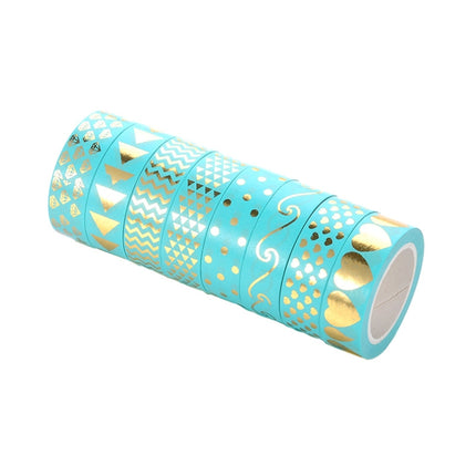 8 Rolls / Set Simple Basic Material Stamping Paper Tape Hand Ledger Decoration Sticker-garmade.com