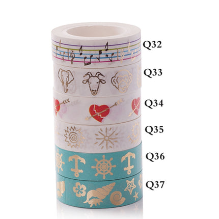 6 Rolls Bronzing Paper Tape Decorative Album Paper Hand Torn Stickers(Q-35)-garmade.com