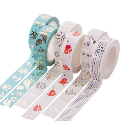 6 Rolls Bronzing Paper Tape Decorative Album Paper Hand Torn Stickers(Q-36)-garmade.com