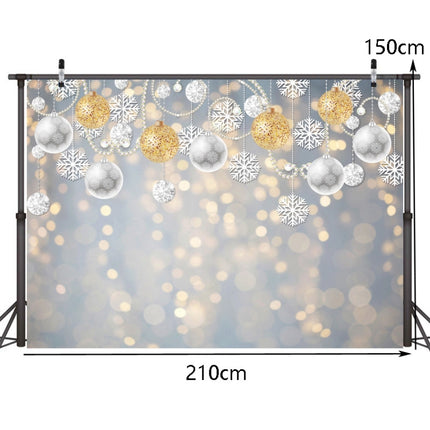 2.1m X 1.5m Christmas Ball Snowflake Party Decorative Photography Background-garmade.com