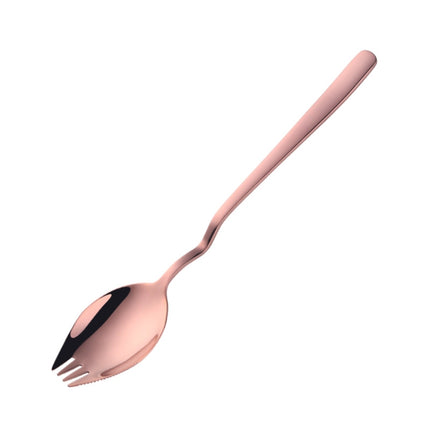 3 PCS Stainless Steel Instant Noodle Fork Multi-Purpose V-Shaped Knife Fork And Spoon All-In-One Tableware, Colour: Rose Gold-garmade.com