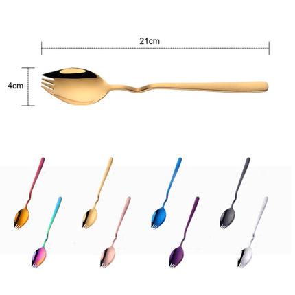 3 PCS Stainless Steel Instant Noodle Fork Multi-Purpose V-Shaped Knife Fork And Spoon All-In-One Tableware, Colour: Rose Gold-garmade.com