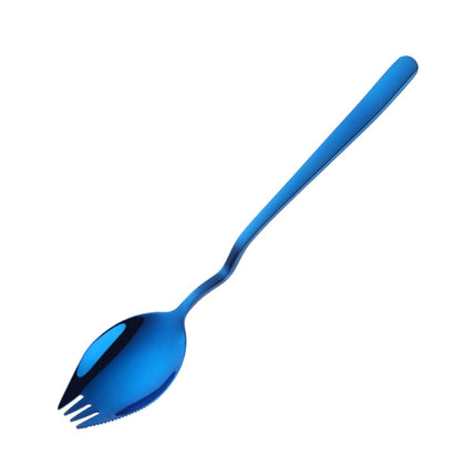 3 PCS Stainless Steel Instant Noodle Fork Multi-Purpose V-Shaped Knife Fork And Spoon All-In-One Tableware, Colour: Blue-garmade.com