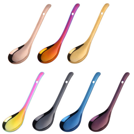 304 Stainless Steel Rice Spoon Household Thickened Large Soup Spoon,Random Color Delivery-garmade.com