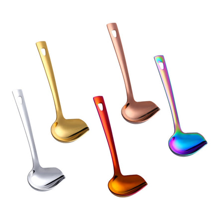 304 Stainless Steel Oil Spoon Thickened Soup Spoon Pouring Sauce Spoon, Specification: Magic Colorful-garmade.com