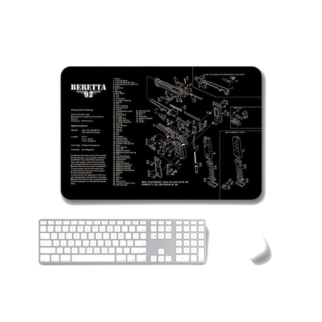 2 PCS Heat Transfer Non-Slip Single-Sided Office Gaming Mouse Pad 4mm(SPS-Beretta92-II)-garmade.com