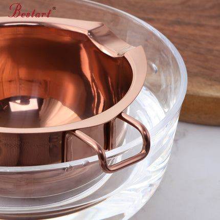 Cheese Butter Chocolate Stainless Steel Melting Bowl, Colour: Rose Gold-garmade.com