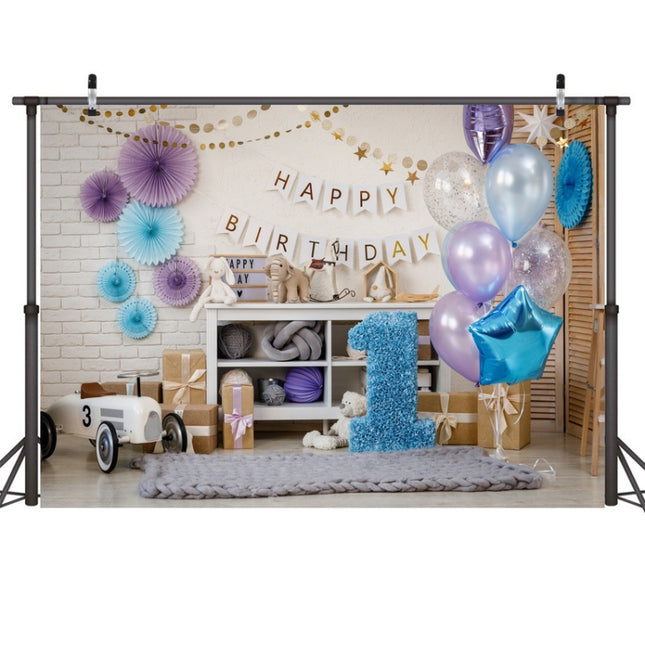 2.1m X 1.5m One Year Old Birthday Photography Background Party Decoration Hanging Cloth(523)-garmade.com