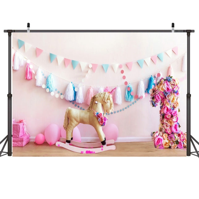 2.1m X 1.5m One Year Old Birthday Photography Background Party Decoration Hanging Cloth(574)-garmade.com