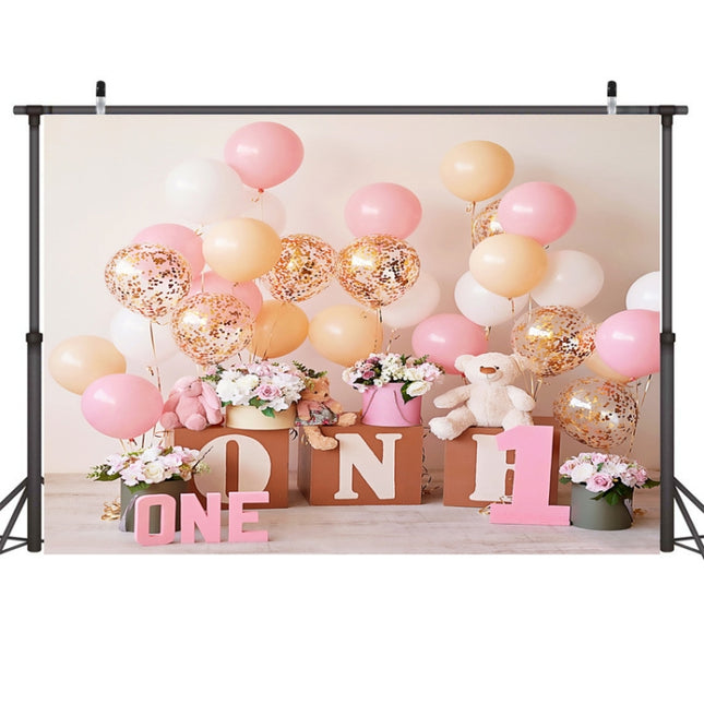 2.1m X 1.5m One Year Old Birthday Photography Background Party Decoration Hanging Cloth(576)-garmade.com