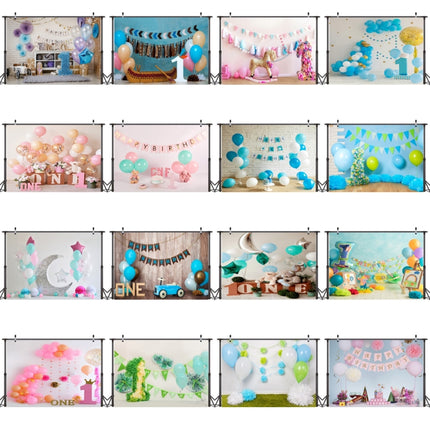 2.1m X 1.5m One Year Old Birthday Photography Background Party Decoration Hanging Cloth(579)-garmade.com