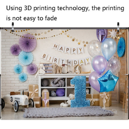 2.1m X 1.5m One Year Old Birthday Photography Background Party Decoration Hanging Cloth(585)-garmade.com