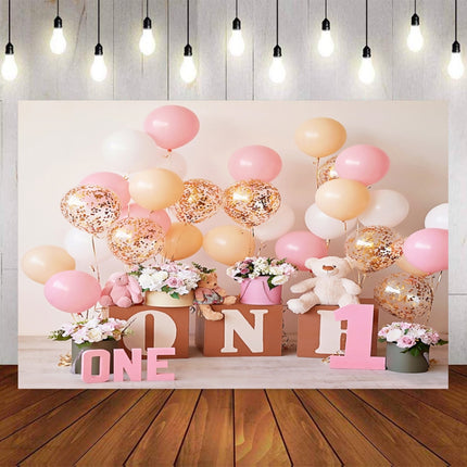 2.1m X 1.5m One Year Old Birthday Photography Background Party Decoration Hanging Cloth(578)-garmade.com