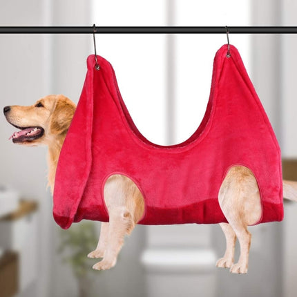 Cat And Dog Hammock Pet Nail Trim Thickening Grooming Hammock, Size: Small 25cm(Red)-garmade.com