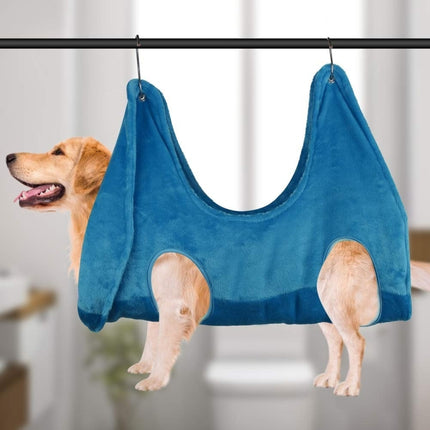 Cat And Dog Hammock Pet Nail Trim Thickening Grooming Hammock, Size: Middle 30cm(Blue)-garmade.com
