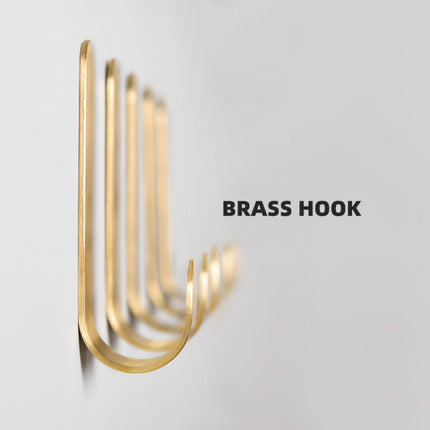 4 PCS Brass Gold Color Brushed Hook Punch-Free Metal Hanging Hook, Specification: Small-garmade.com