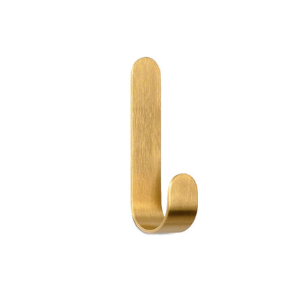 4 PCS Brass Gold Color Brushed Hook Punch-Free Metal Hanging Hook, Specification: Large-garmade.com