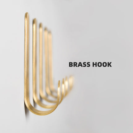 4 PCS Brass Gold Color Brushed Hook Punch-Free Metal Hanging Hook, Specification: Large-garmade.com