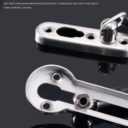 2 PCS Thickened Anti-Theft Chain Stainless Steel Door Bolts Hotel Room Door Chain Buckle Door Chain, Specification: Medium (Stainless Steel Color)-garmade.com
