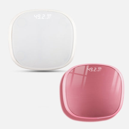 Bluetooth Human Body Scale Smart Weight Loss Electronic Scale With Room Temperature Measurement Function Battery(Pink Edging Rose Gold)-garmade.com