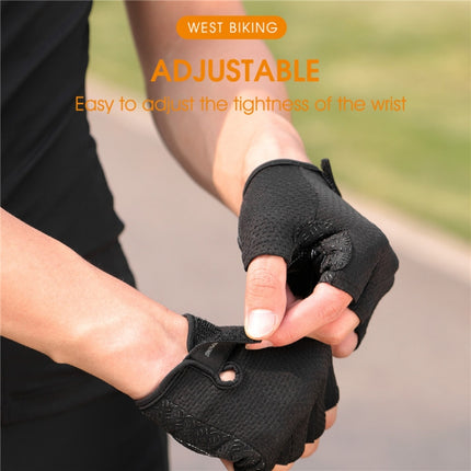 WEST BIKING YP0211218 Cycling Breathable Short Gloves Non-Slip Half Finger Gloves, Size: 2XL(Red)-garmade.com