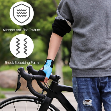 WEST BIKING YP0211217 Cycling Breathable Silicone Palm Gloves Fitness Training Wrist Guard Sports Gloves, Size: XL(Black Blue)-garmade.com