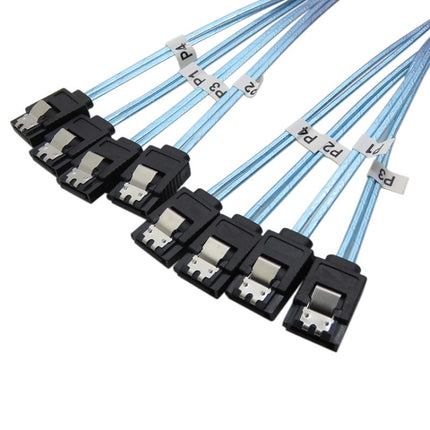 Mini SAS to SATA Data Cable With Braided Net Computer Case Hard Drive Cable,specification: 4SATA-1m-garmade.com