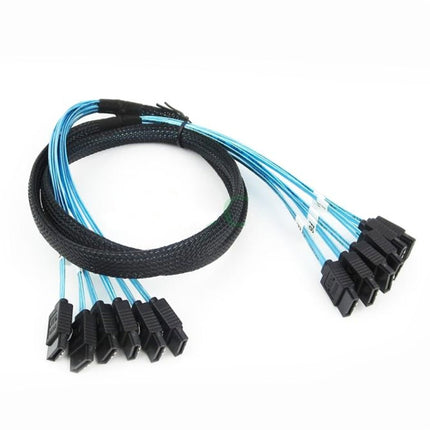 Mini SAS to SATA Data Cable With Braided Net Computer Case Hard Drive Cable,specification: 6SATA-1m-garmade.com