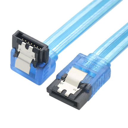 Mini SAS to SATA Data Cable With Braided Net Computer Case Hard Drive Cable,specification: Female Straight to Female Elbow -0.5m-garmade.com